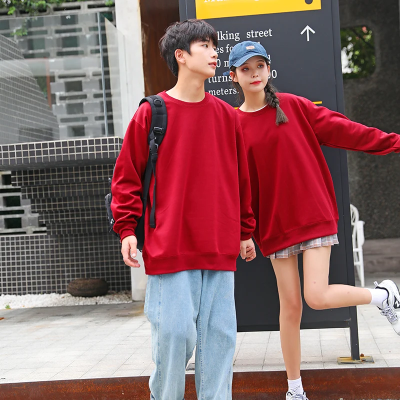 ເສື້ອຢືດ Polyester Crew Neck SweatShirt Anti-pilling